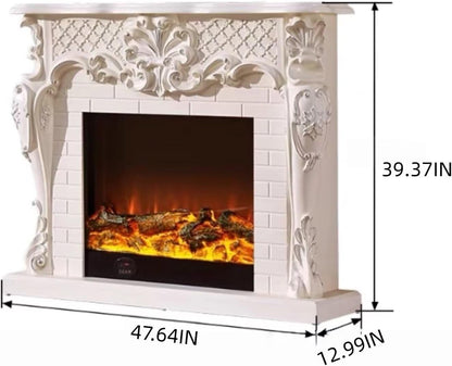 Aihm-Lon Modern Electric Fireplace 3D Plaid Carving 48”