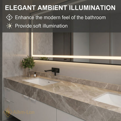 76''-96'' Double Bathroom Vanity with Sink Floating Drawers Stone Vein Marble Top