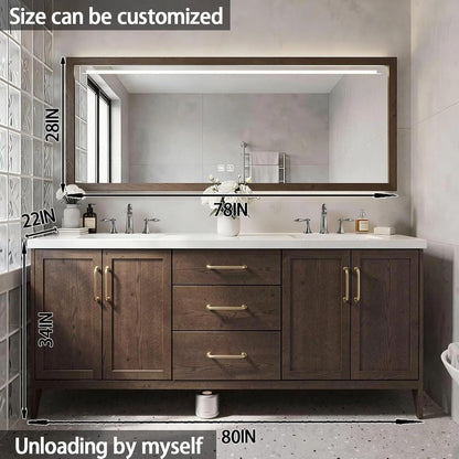 80"84 " Bathroom Vanities with Double Sink (Floor Mount Wood Texture Cabinet