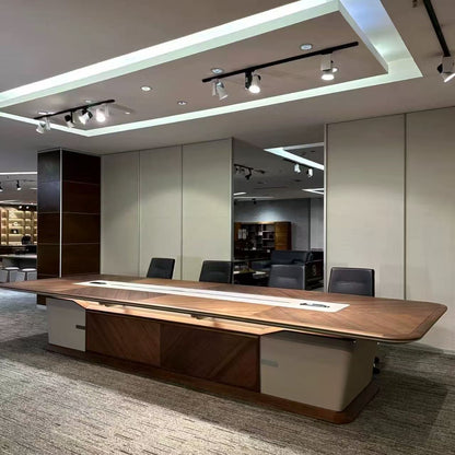 100IN Bookshelf with 72IN Meeting Table (No Chairs)