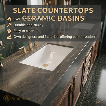 72''-96'' Double Bathroom Vanity with Sink Brown Panel Doors Refined Rich Finish