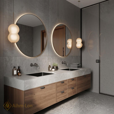 60''-96'' Double Bathroom Vanity with Sink Modern Floating Slatted-Panels Drawers Front