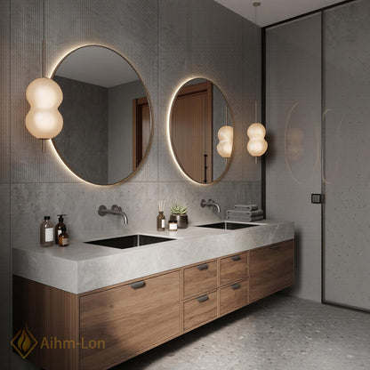 60''-96'' Double Bathroom Vanity with Sink Modern Floating Slatted-Panels Drawers Front