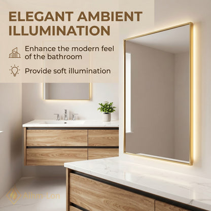 60''-96'' Modern Bathroom Vanity with Sink Floating Marble Drawers Illuminated Mirror