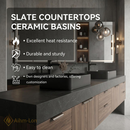 60''-96'' Double Bathroom Vanity with Sink Modern Floating Warm Wood Texture Integrated