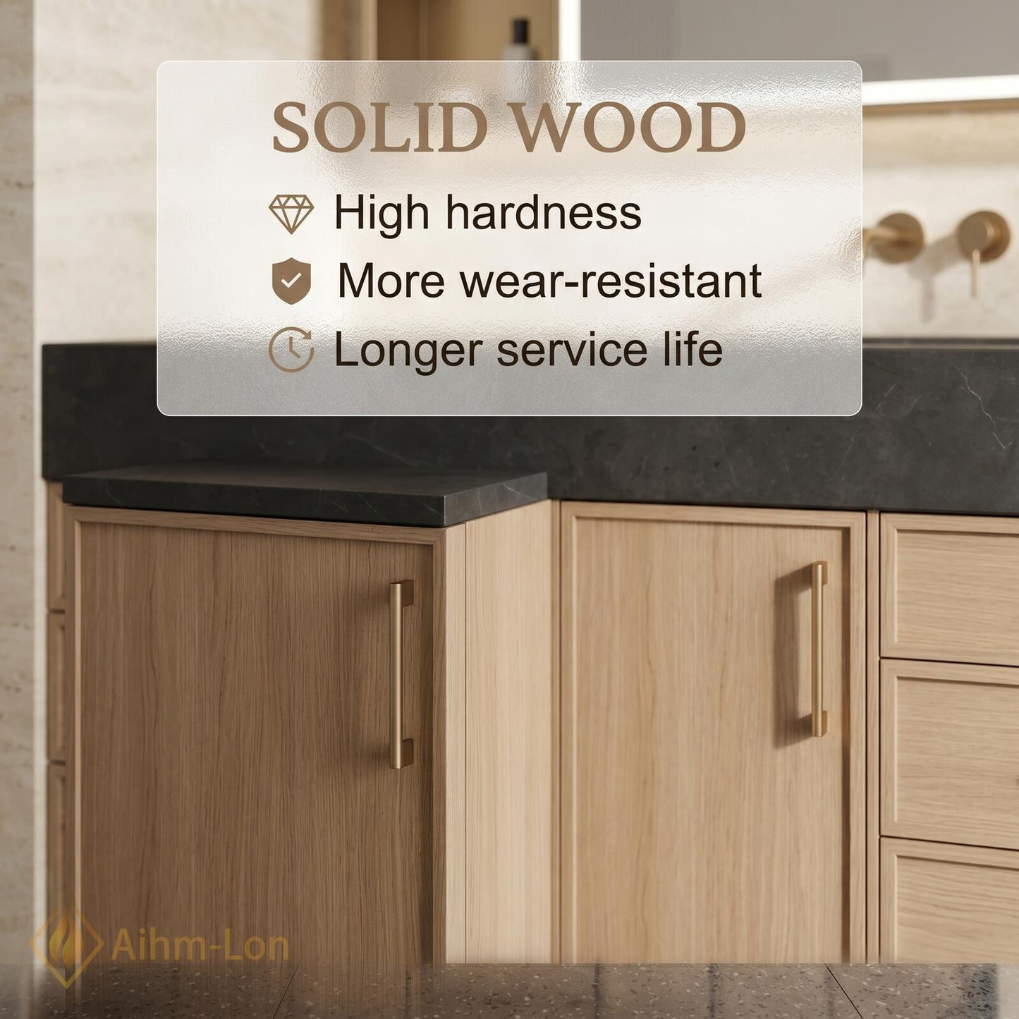 78''-96'' Double Bathroom Vanity with Sink Modern Floating Warm Oak Wood Panels