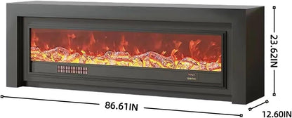 Aihm-Lon Modern Electric Fireplace with Spacious Top Shelf 59”-95”