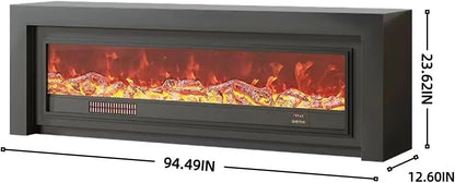Aihm-Lon Modern Electric Fireplace with Spacious Top Shelf 59”-95”