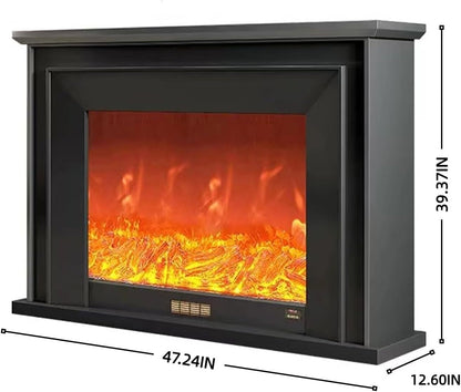 Aihm-Lon Simple Electric Fireplace Solid Wood Frame 47”-86“