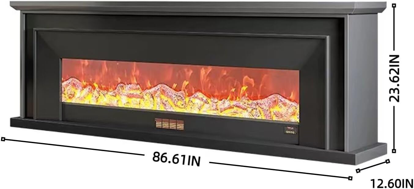 Aihm-Lon Simple Electric Fireplace Solid Wood Frame 47”-86“
