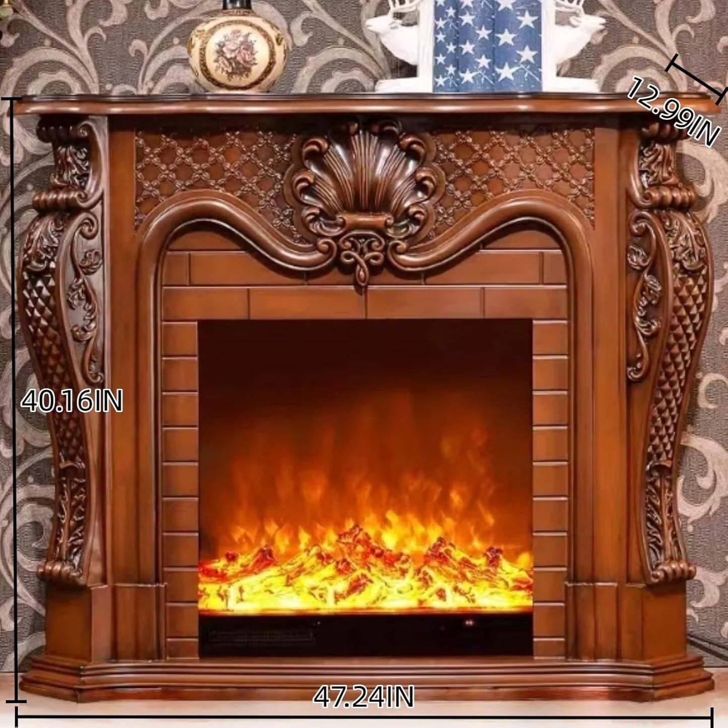 Aihm-Lon Classic Electric Fireplace Retro Style 47”