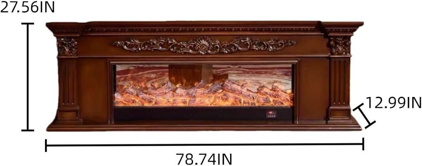 Aihm-Lon White Electric Fireplace with Decorative Flame 79”