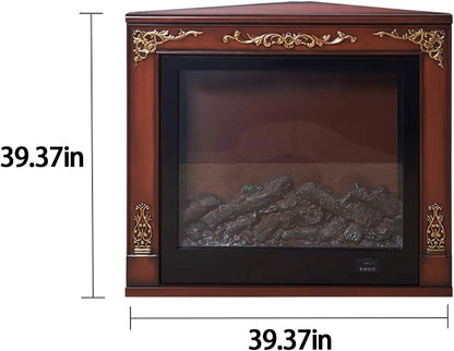 Aihm-Lon Corner Electric Fireplace Includes White Triangular Design 39”