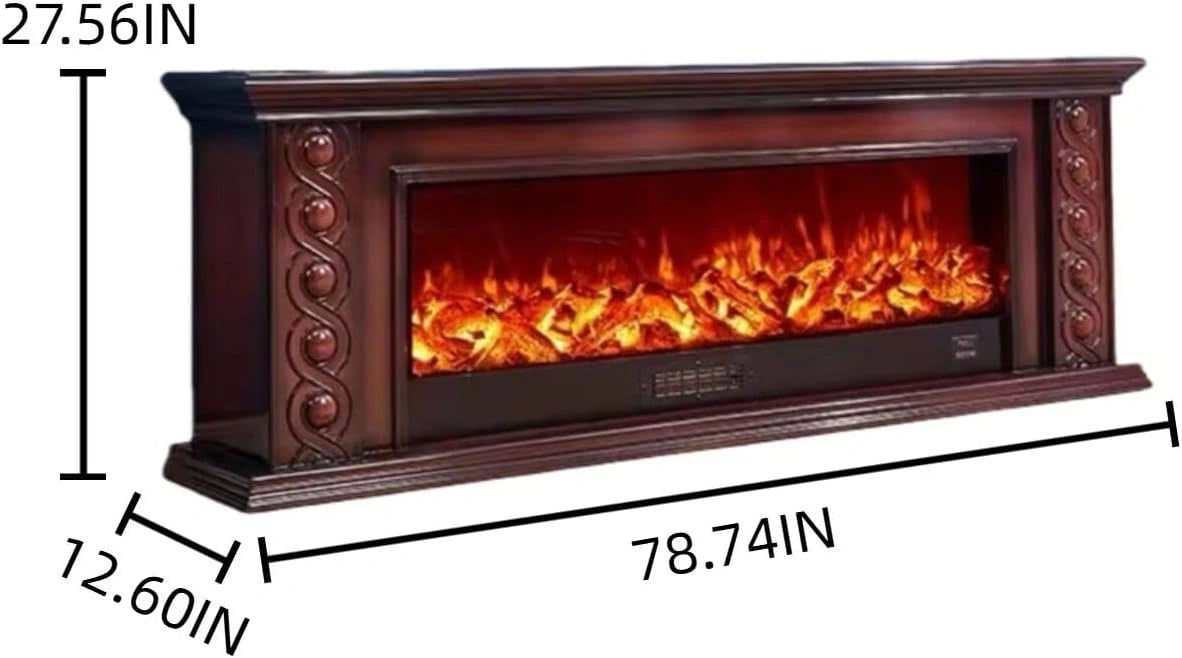 Aihm-Lon Luxury Electric Fireplace Includes Circular Carving with Decorative Flame 79”