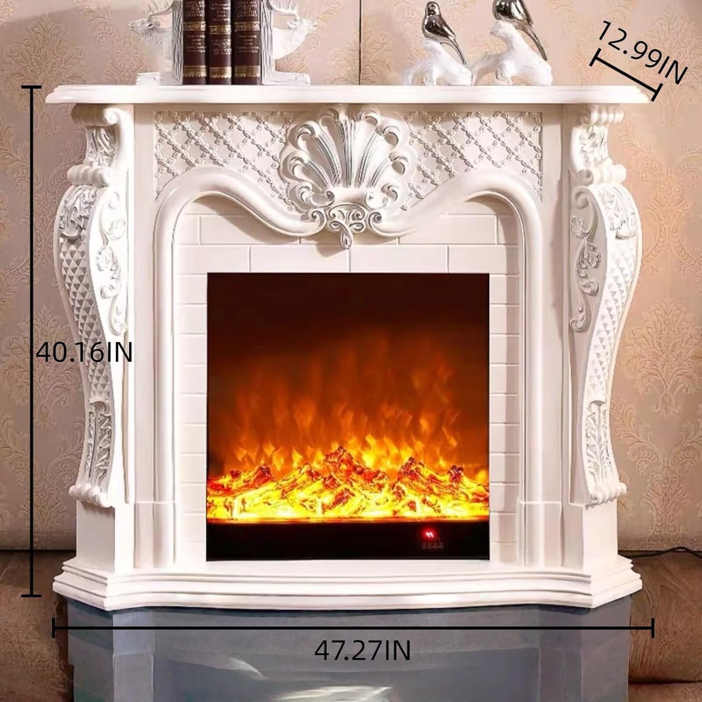 Aihm-Lon Electric Fireplace Intricate Carving Techniques 47”