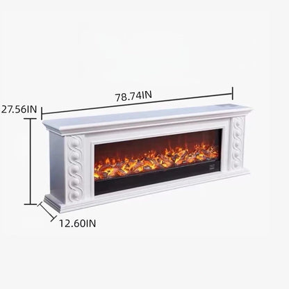 Aihm-Lon Vintage Electric Fireplace with Twisted Rope Pattern 79”