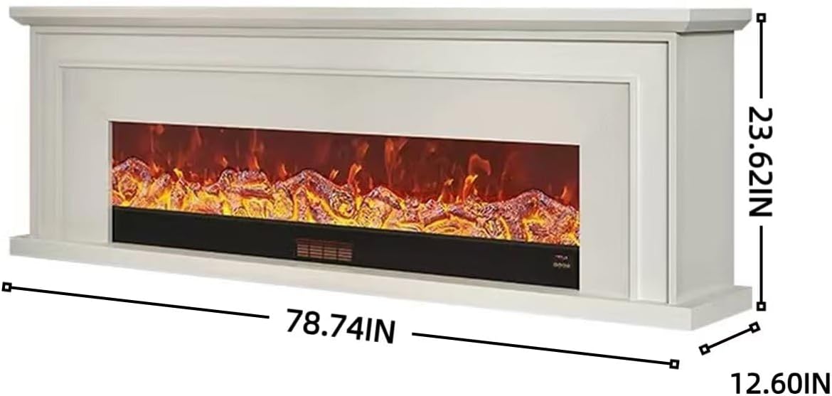 Aihm-Lon Simple Electric Fireplace Solid Wood Frame 47”-86“