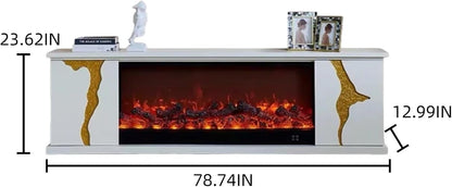 Aihm-Lon Freestanding Electric Fireplace Artistic Crack Design 79”