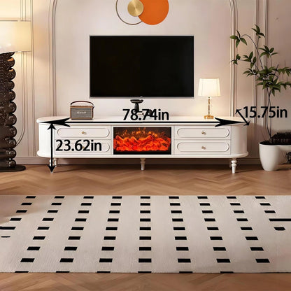 Aihm-Lon Indoor Electric Fireplace Includes French Curved Design 71”- 95”