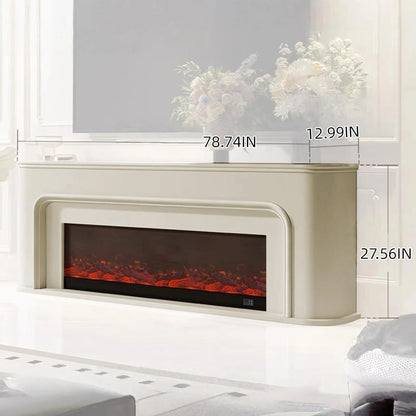 Aihm-Lon Modern Electric Fireplace Curved Corner and Simple Countertop 47”-79”