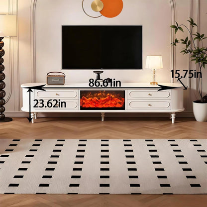 Aihm-Lon Indoor Electric Fireplace Includes French Curved Design 71”- 95”