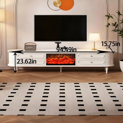 Aihm-Lon Indoor Electric Fireplace Includes French Curved Design 71”- 95”