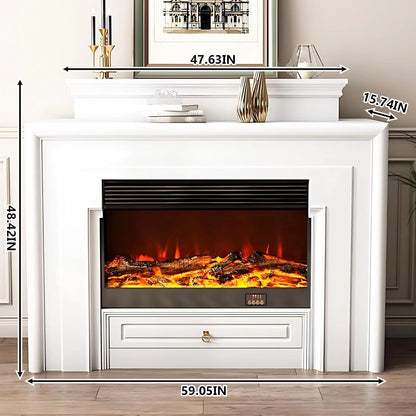 Aihm-Lon Exquisite Electric Fireplace Includes Layered Three-Dimensional Design 59”