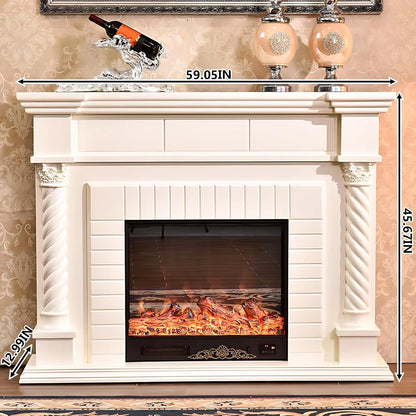 Aihm-Lon Luxurious Electric Fireplace Includes Rotary Thread Design 59”