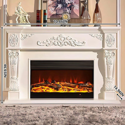 Aihm-Lon Luxury Electric Fireplace with Exquisite Carved Texture 71”