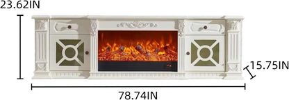 Aihm-Lon Electric Fireplace Geometric Hollowed-out Design 79”
