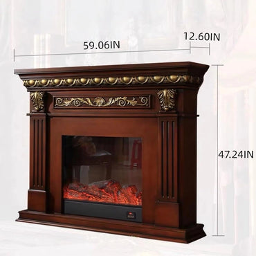 Aihm-Lon Indoor Electric Fireplace Includes Realistic Flame and 3D Carving 59”