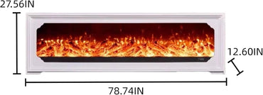 Aihm-Lon Modern Electric Fireplace Includes White Layered Lines Design 79”