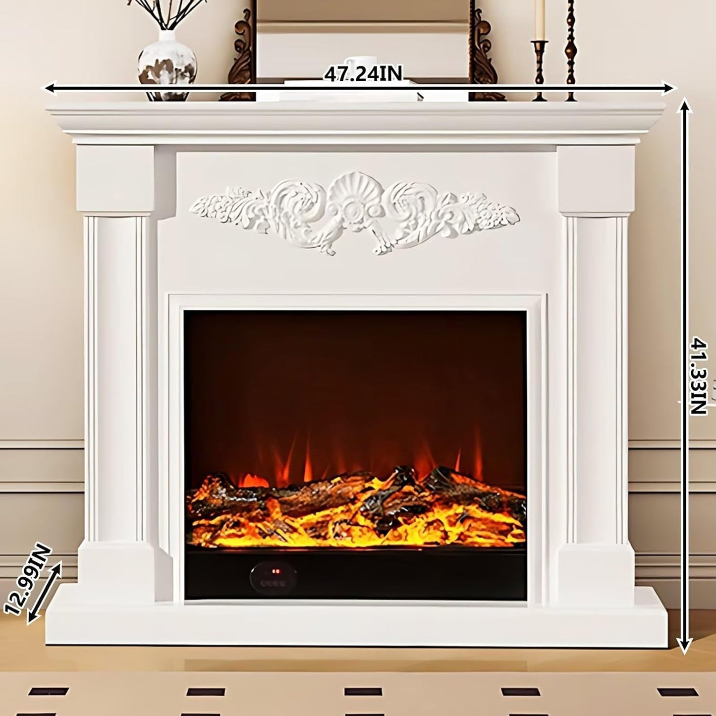 Aihm-Lon Modern Electric Fireplace with Realistic Flame Effects 47.24”
