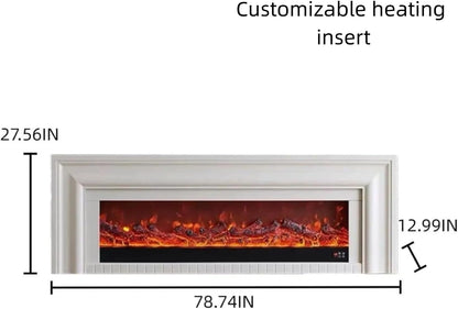Aihm-Lon White Electric Fireplace with Ambient Light 79”