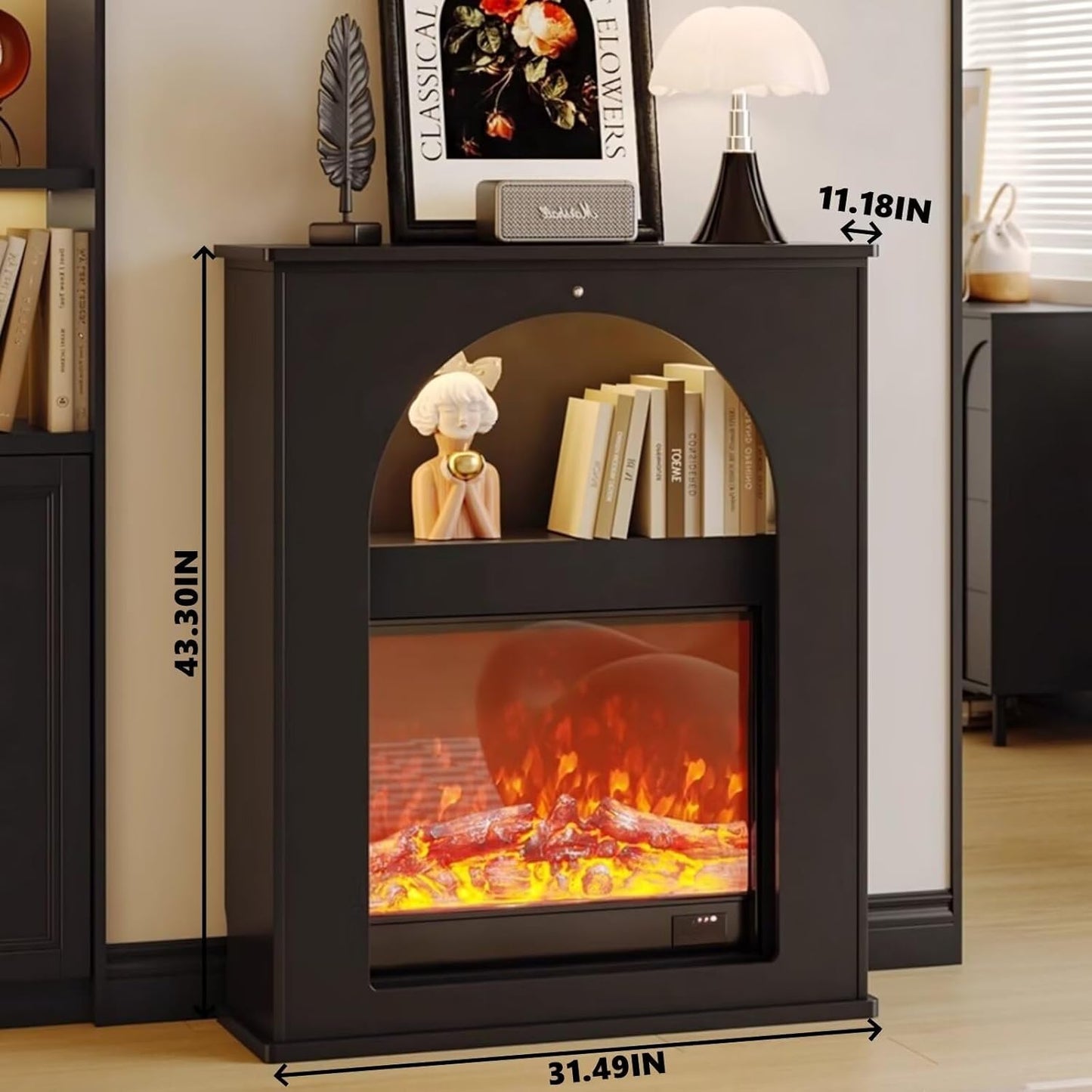 Aihm-Lon Electric Fireplace Archway Design Decorative Fireplace 32”-35”