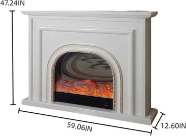 Aihm-Lon Luxury Electric Fireplace with White French Arched 59”