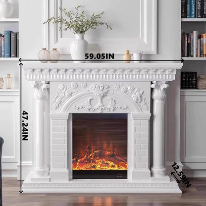 Aihm-Lon Electric Fireplace Heater with Unique Roman Column Design