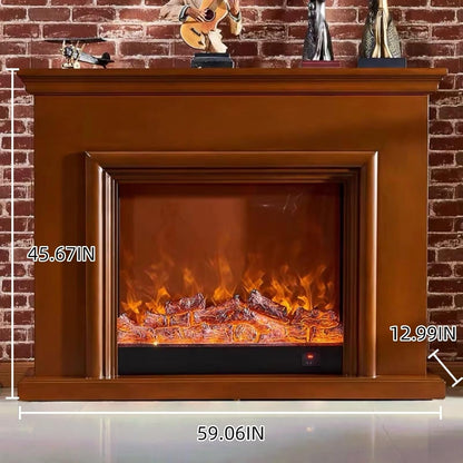 Aihm-Lon Freestanding Electric Fireplace with Faux Flame 47”-69”