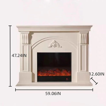 Aihm-Lon Freestanding Electric Fireplace with Arch-shaped Design and Relief Patterns 59”