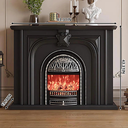 Aihm-Lon Elegant Electric Fireplace with Vintage Birdcage and Faux Flames 39”-59”
