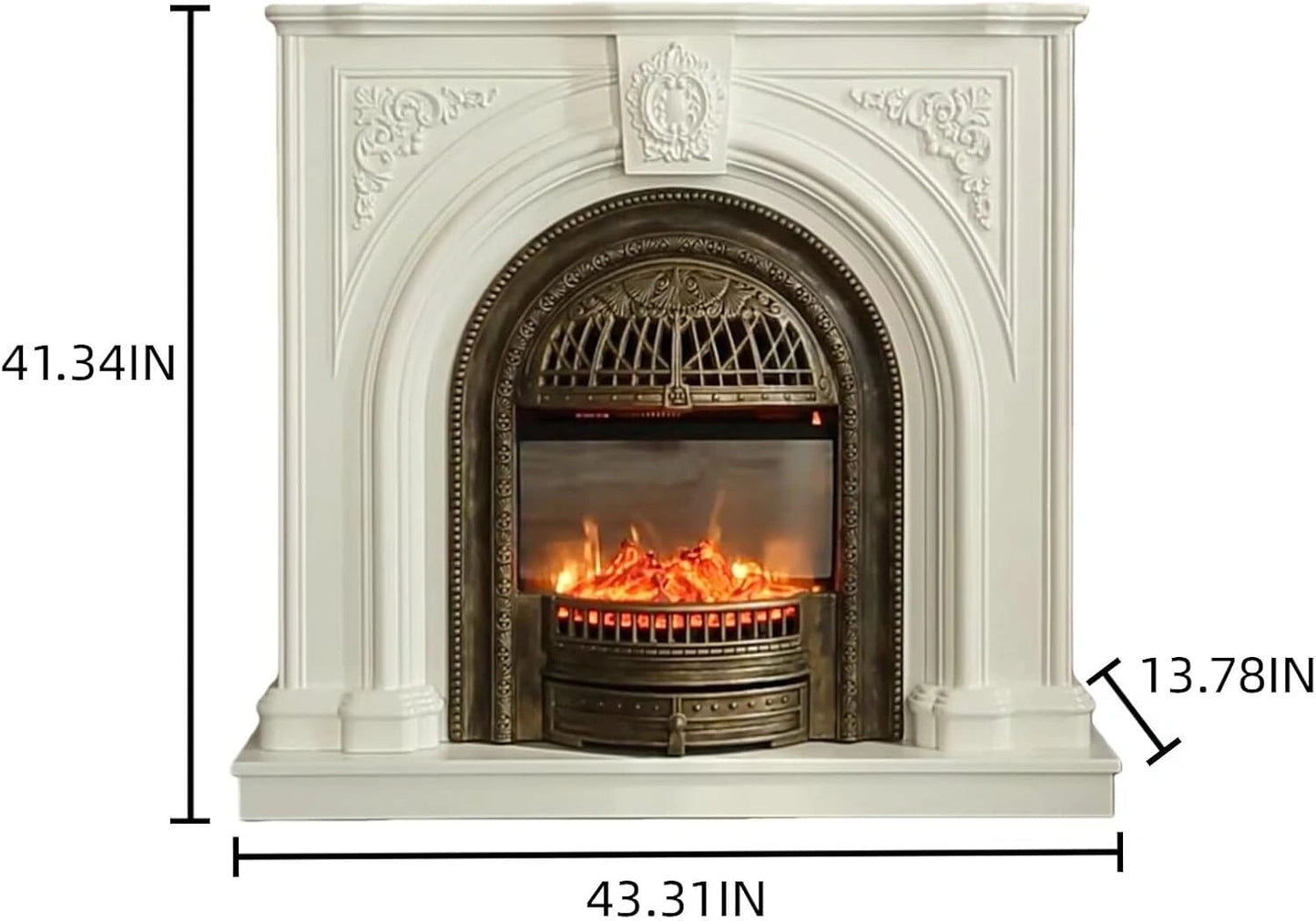 Aihm-Lon Electric Fireplace with Mantel Includes Arched Birdcage 43”-59”