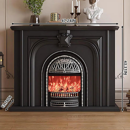 Aihm-Lon Elegant Electric Fireplace with Vintage Birdcage and Faux Flames 39”-59”