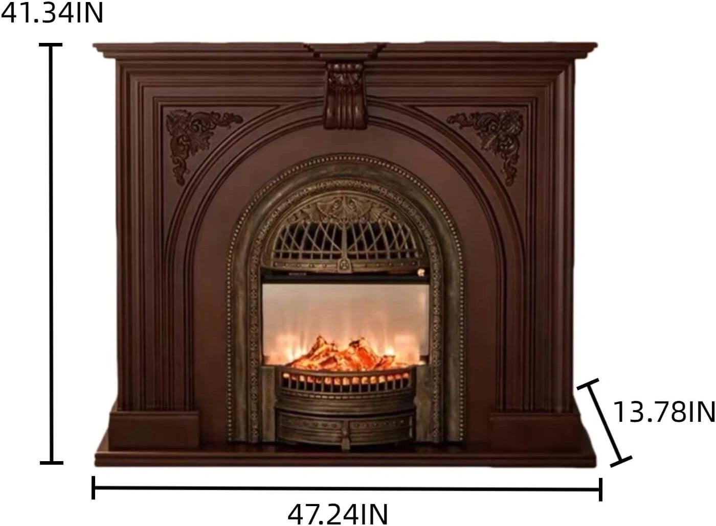 Aihm-Lon Indoor Electric Fireplace with Decorative Real Flame Insert 43”-59”
