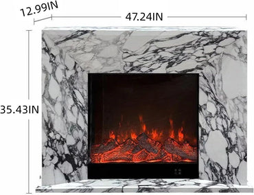 Aihm-Lon Unique Electric Fireplace Includes Marble Pattern Design 47”