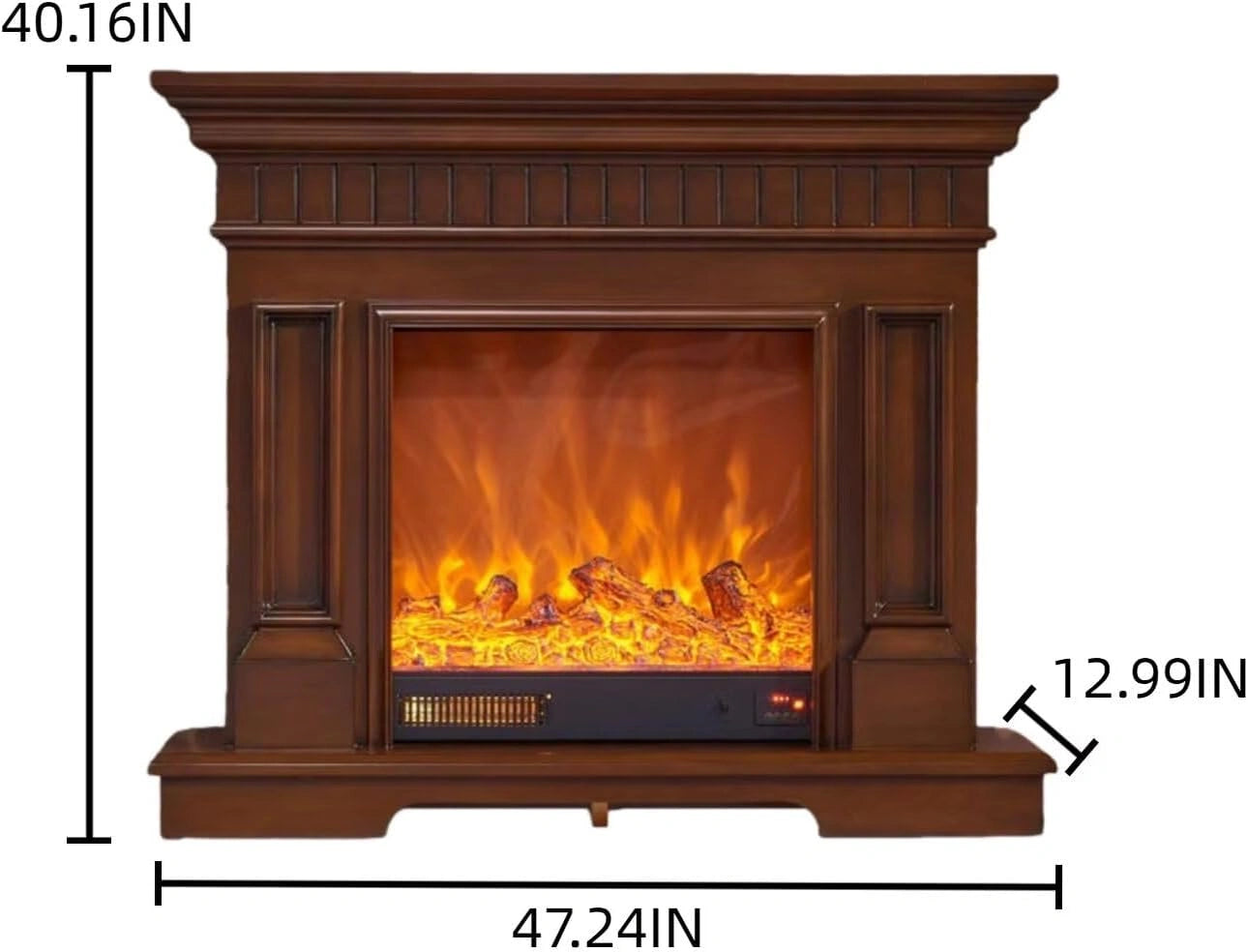 Aihm-Lon Brown Electric Fireplace Includes Classic Line Design 47”-59”
