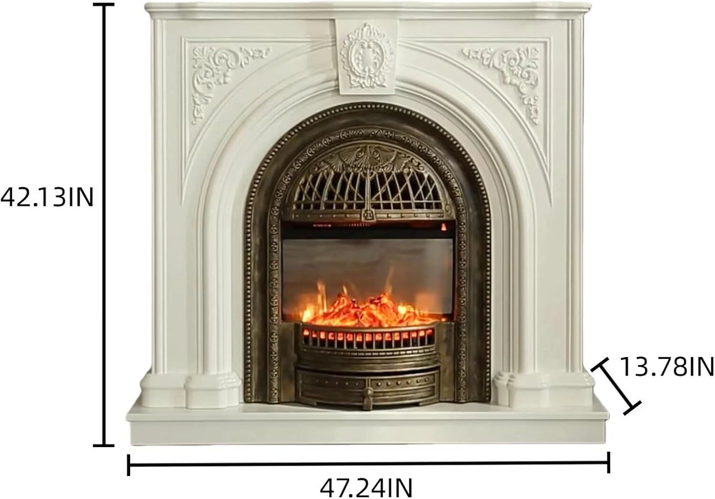 Aihm-Lon Electric Fireplace with Mantel Includes Arched Birdcage 43”-59”
