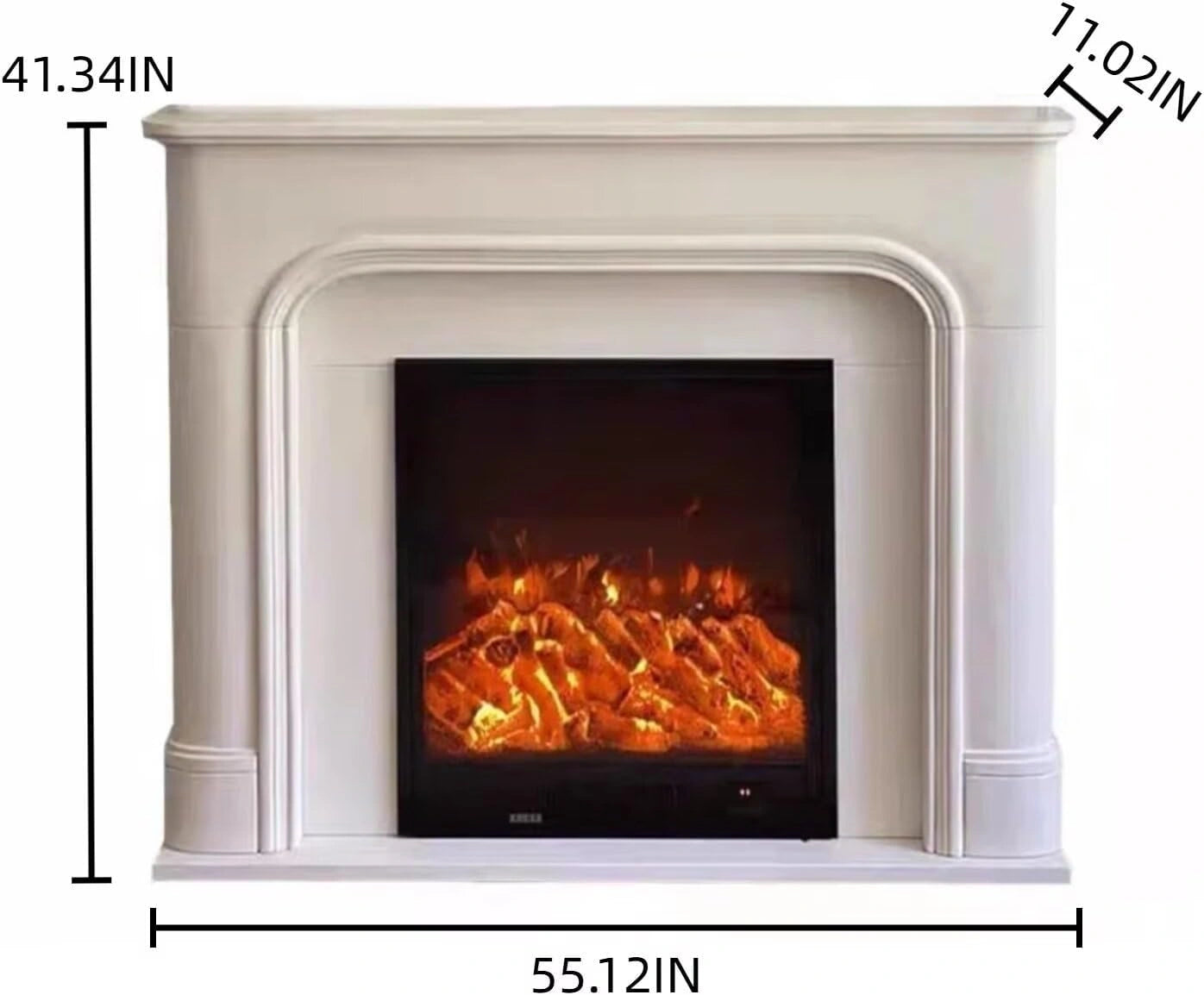 Aihm-Lon Freestanding Electric Fireplace Includes Curved French Style 47”-59”