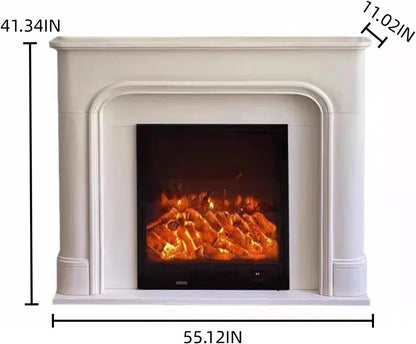 Aihm-Lon Freestanding Electric Fireplace Includes Curved French Style 47”-59”