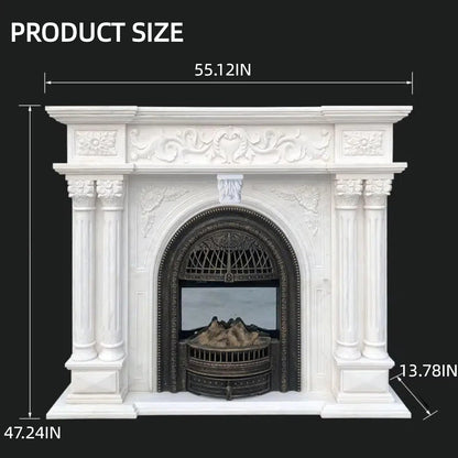 Aihm-Lon Electric Fireplace Includes Luxury Carving & Birdcage Firebox 55” - 63”