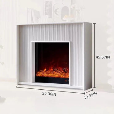 Aihm-Lon Electric Fireplace Includes White Stripes with Real Flame Insert 47”-59”